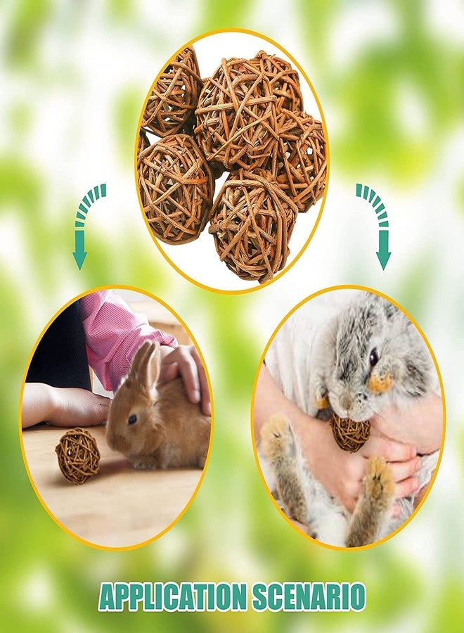 Firstly 5 Pcs Natural Willow Branch Ball for Small Animals, Rabbit Chew Toys, Guinea Pig and Bird Chewing Toys for Rabbits, Chinchilla, Hamsters, Guinea Pigs, Gerbils, Parrot (3 Inch, Multi) - Image 3